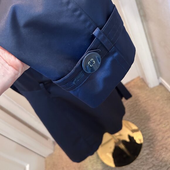 GEORGE Nylon Navy Blue Trench Coat in Women's Size Medium (8/10) Fully Lined - Picture 5 of 7